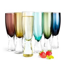 6 bunte Sektgläser 200ml auf