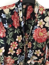 blazer zara S schwarz blumenprint satin blogger  boho business
