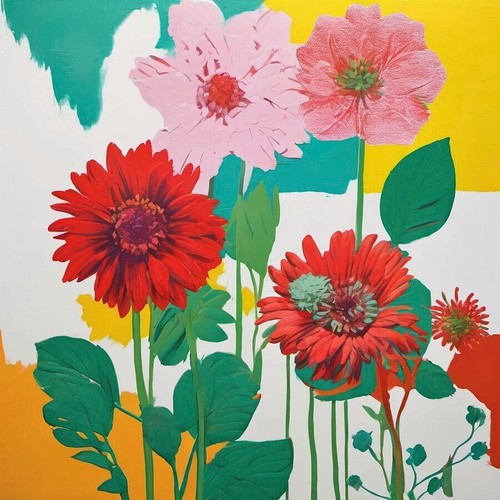 Pop art flower hommage an - 02,