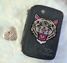 Depesche 10917 Federtasche mit 3 Reißverschlüssen TOPModel, Tiger Motiv