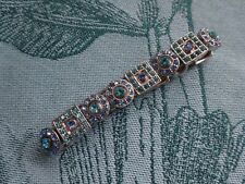 Strass Armband mit blauen Steinen auf Silber Stretch Damenarmband Modeschmuck