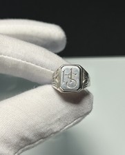 Alter 900 Silber Siegelring Initialen HS