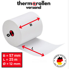 Thermorollen 57mm Kassenrollen Bonrollen Lieferando Druckerrolle Thermopapier