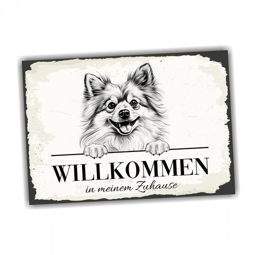 Hundeschild willkommen zuhause - hundeschild,
