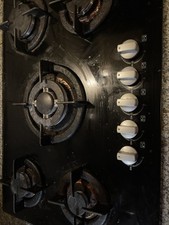 77cm Gaskochfeld 5 Flammen Glaskeramik Gasherd Glas Einbauherd Erdgas Propangas 