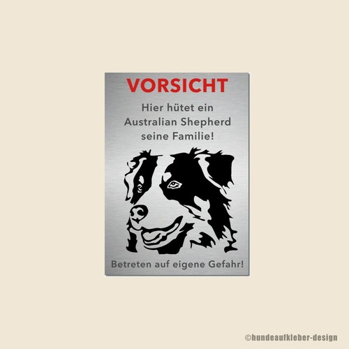 Australian shepherd warnschild - australian,