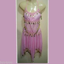 Bauchtanz Kostüm Rock + Oberteil Münzen Belly Dance Karneval Fasching Bollywood