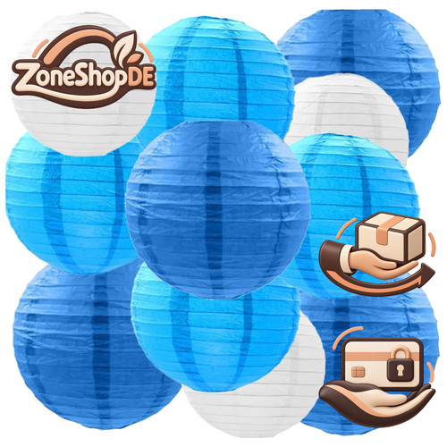 Stück papier lampions blau - lampions,