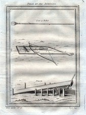 Jagd hunting Falle trap piege Bogen bow fishing Fischfang Pfeil arrow engraving