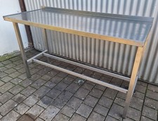 Beistelltisch Edelstahltisch Tisch Arbeitstisch mit Aufkantung 150x60x93 cm