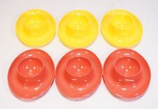 6er Set Vintage 1970er Jahre Panton Ära Design Eierbecher Kunststoff gelb rot