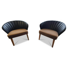 Hülsta 2er Set Stühle Solid LDS37 Linea Braun Gestell Holz Massiv