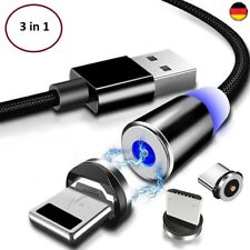 Magnet Ladekabel USB C Micro Typ-C LED für iPhone Samsung Huawei Xiaomi Handy