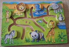 Holz Schiebe-Puzzle Tiere Im