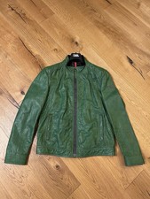 Strellson Lamm Lederjacke 52 Herren Grün Wie NEU Rare Vintage NP: 349€ 