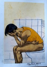 Originalzeichnung stilles Örtchen