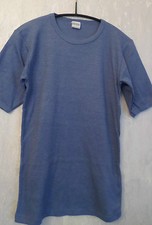 5-er Pack Herren Unterhemd  kurzer Arm  Blau Baumwollmischung  Gr.5 NEU 