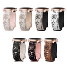 Damen Geblümt Silikon Armband für Samsung Watch 3 4 5 6 7 FE Active 2 40mm 44mm