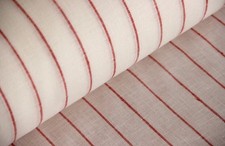 Leinen Meterware rot/weiß -