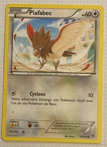 Pokemon karte 119 piafabec - 78/119,
