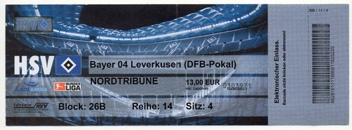 Ticket pokal hamburger - hamburger, sv