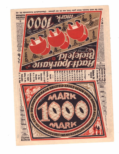 Bielefeld 1000 mark - 1000, 1923