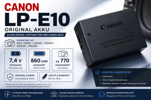 Original canon e10 akku - original, lp-e10
