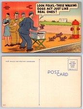 Vintage Comic Postcard Walking