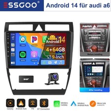 DAB+ 4+64G Carplay Android14 Autoradio GPS WIFI Für Audi A6 4B2 4B5 C5 1997-2005