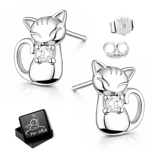 Kinder katzen ohrstecker echt - katzen,
