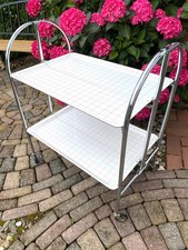 Dinett  Servierwagen Teewagen Klappbar weiß rot