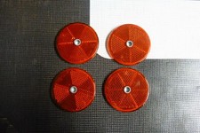 4 Stück Katzenauge Reflektor Rückstrahler rot rund 60mm schraubbar selbstkleben