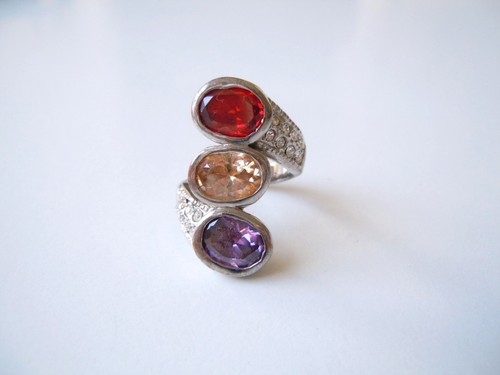 Ring mit strass farb - mit, steinen