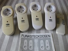 Funksteckdosen 4er Set + Fernbedienung bis 3600 Watt bis Funkschalter weiß