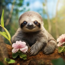 Deko Bild Faultier Baby