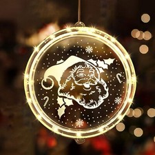 LED Licht Weihnachten 3D-Effekt Hängend Fenster Lichte Party Deko Fensterdeko