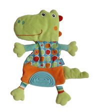 WIE NEU * BABY FEHN DRACHE DINO KROKODIL grün blau rot Schmusetuch Schnuffeltuch