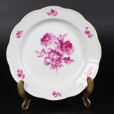 Meissen Porzellan Purpur Camaieu Blumen Vorspeisenteller 1. Wahl Knaufzeit Antik