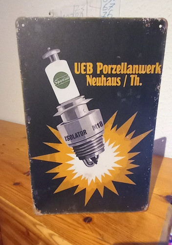 Blechschild veb isolator ddr - veb,