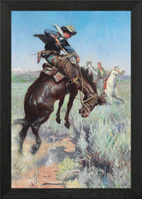 Cowboy bricht das Pferd