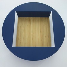 IKEA Jonstorp Regal Wandregal rund Metall Bambus blau NEU