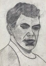 Porträt Portrait Mann Person Kopf Joachim Cordsen Berlin Kohle Zeichnung 