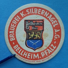 VK- Vorkriegs- Bierdeckel - Brauerei Silbernagel Bellheim - Rückseite - ca. 1945