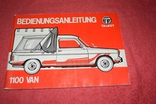 Betriebsanleitung Bedienungsanleitung Talbot 1100 Van / Citylaster/1100 VF2