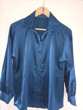 Satinbluse  Türkis petrol