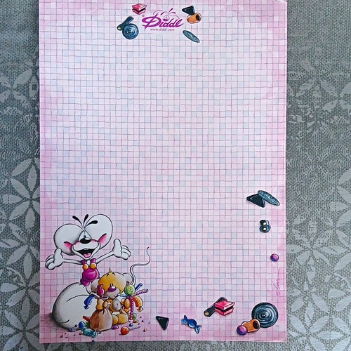 Diddl briefpapier rosa kariert - diddl,