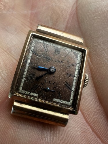 Vintage herren bulova tank - vintage, 14k