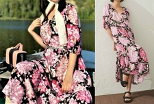 H&M MAXIKLEID TUNIKA BLUMEN