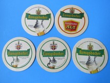 5 Bier Sous-Bock Untersetzer: Konigsbacher Pilsener ~ Koblenz, Germany Brewery
