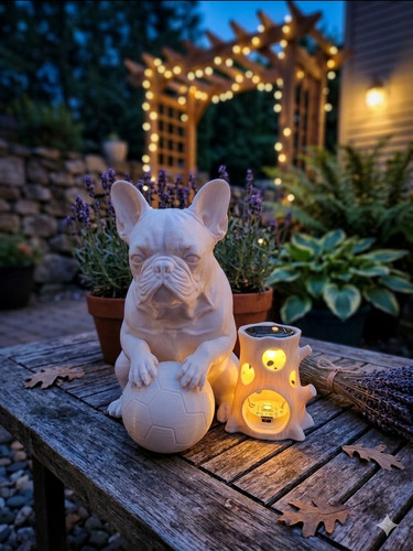 Deko hund mit solarleuchte - deko,